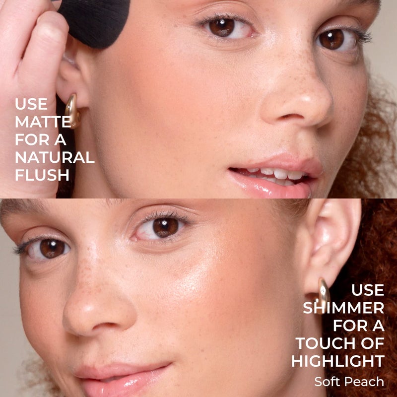 COVER FX Monochromatic Powder Blush Duo - Warm Honey: Bronzed Rose - Matte + Shimmer Finish - Create Custom, High Impact Color - Image 5